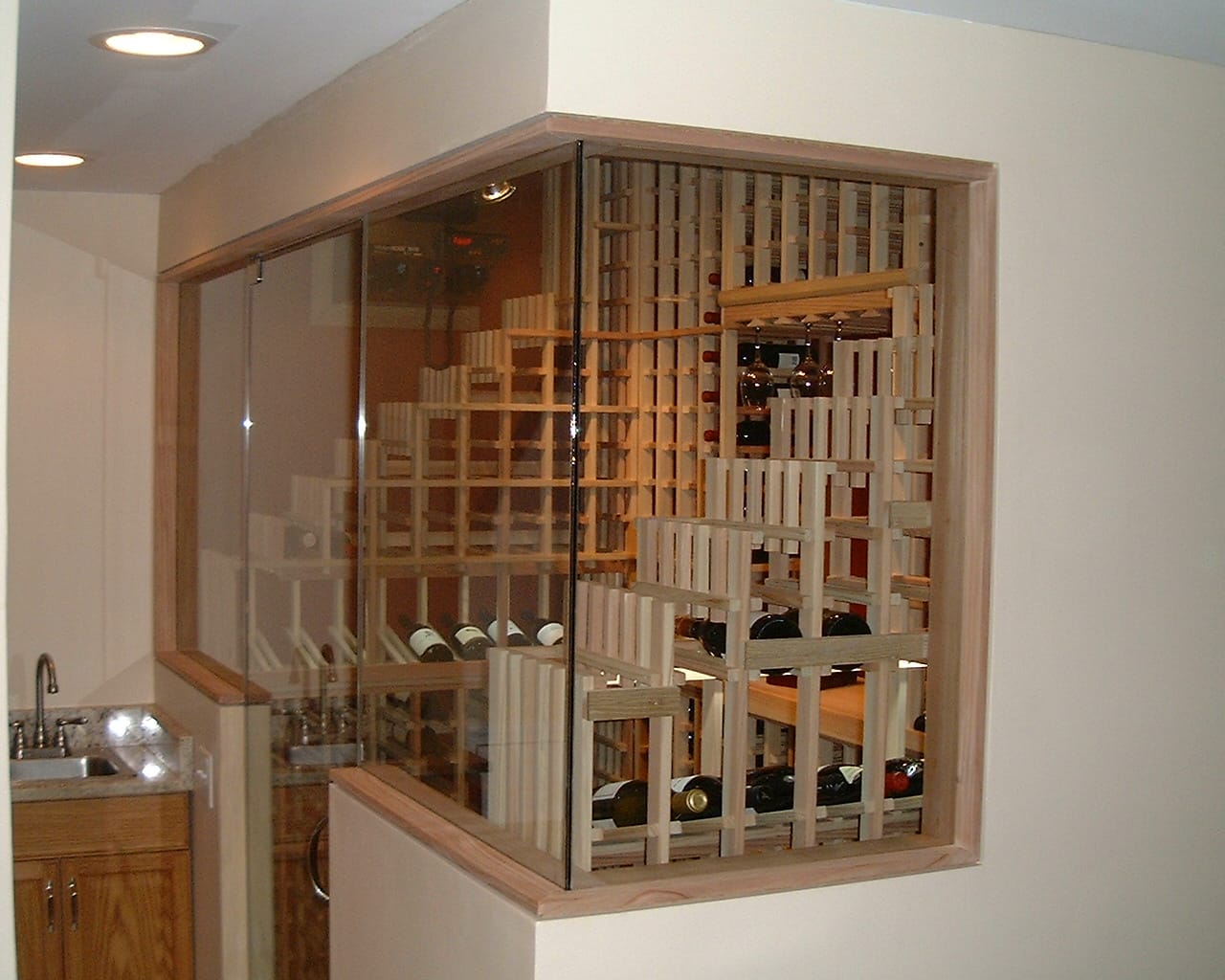 Wine Cellars Naperville  ... Close up of Wine Room Cellar Chicago. You can see Whisperkool XLT3000 Cooling Unit in ...