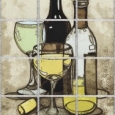 Wine Bottle and Glasses by Peggy Wilson