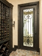 dallas-diamond-view-wrought-iron-wine-cellar-door