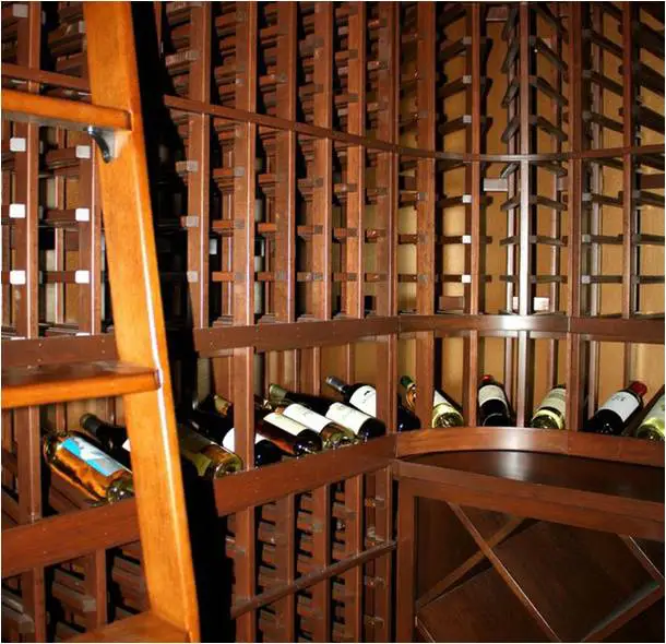 21. Chevis Custom Wine Cellar with Rolling Ladder