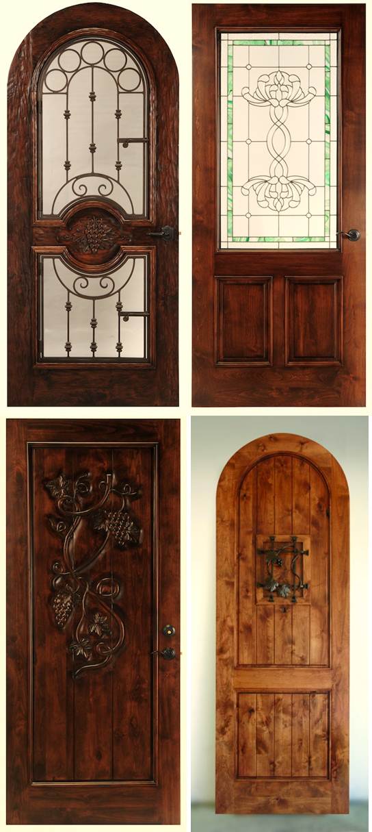 Wine cellar innovations standard wood door with glass top panel