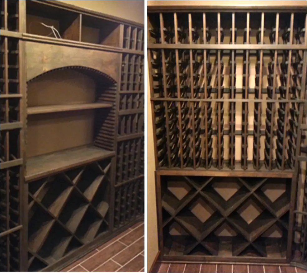 Texas wine cellar racking system on a budget