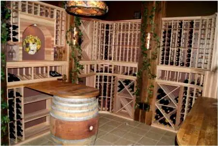 wine barrel table