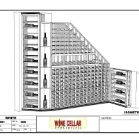 Custom Wine Rooms Chicago Illinois Horizontal Label Forward Shallow Racking Drawing