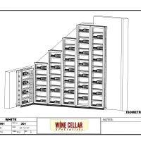 Custom Wine Rooms Chicago Illinois Horizontal Label Forward Shallow Racking Drawing