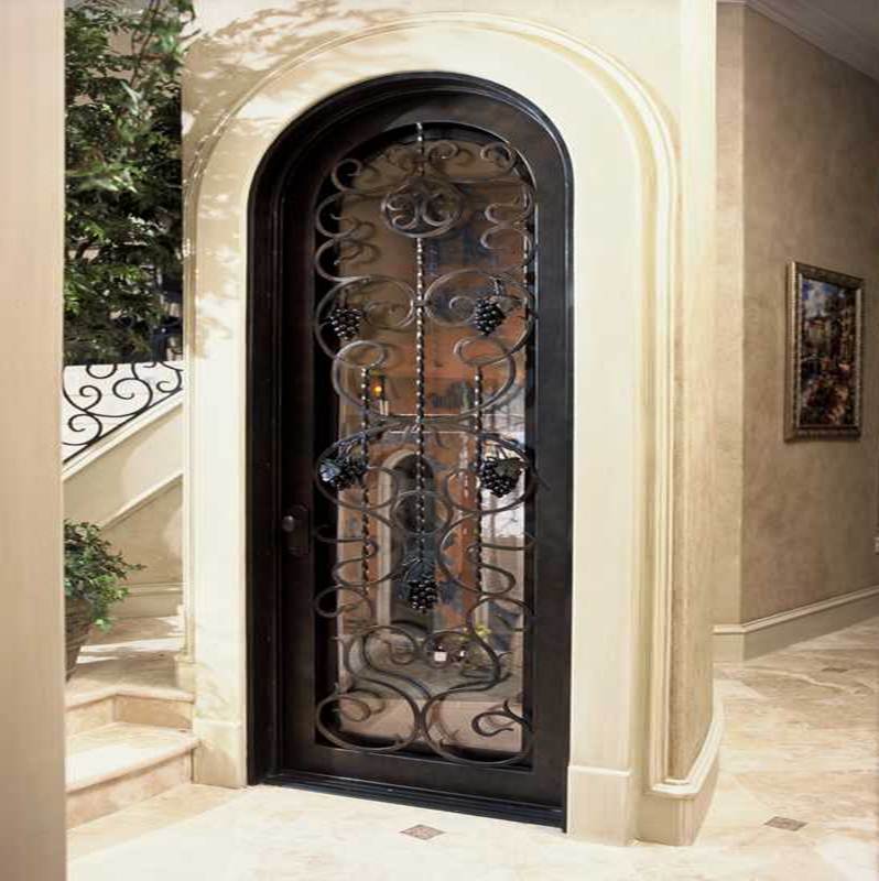 Heavy Scalloped Scroll Wrought Iron Wine Cellar Door Gate Winery Vineyard 