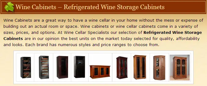 Watch a video here to learn more about wine cabinets!