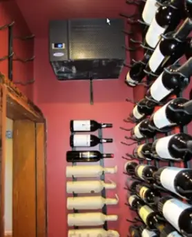 CellarPro Wine Cellar Cooling Unit on the Left Wall