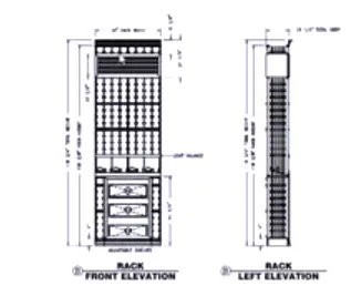 Elevation B - Left Wall Wine Cellar Design