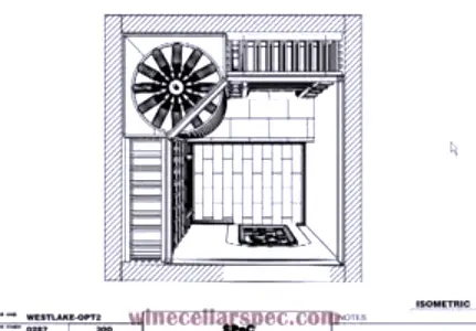 Overhead 3D View - Custom Wine Cellars Westlake TX