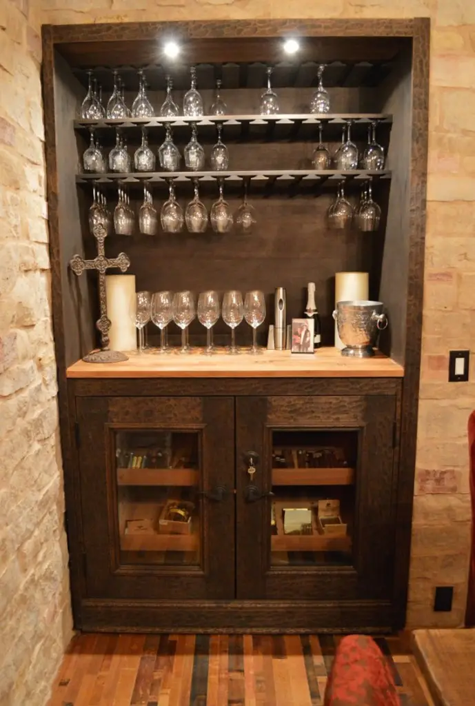 Wine Tasting Room includes a Glass Display Rack and Humidor