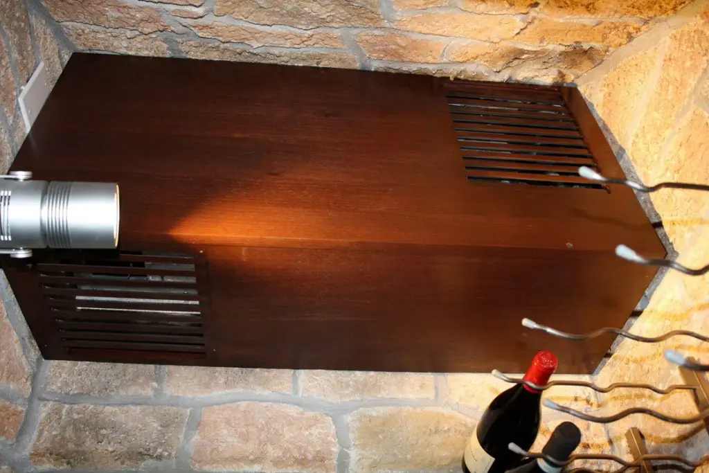 US Cellar Systems Cooling Units Hidden - Mahogany with Chestnut Stain Lacquer Grill Cover Box