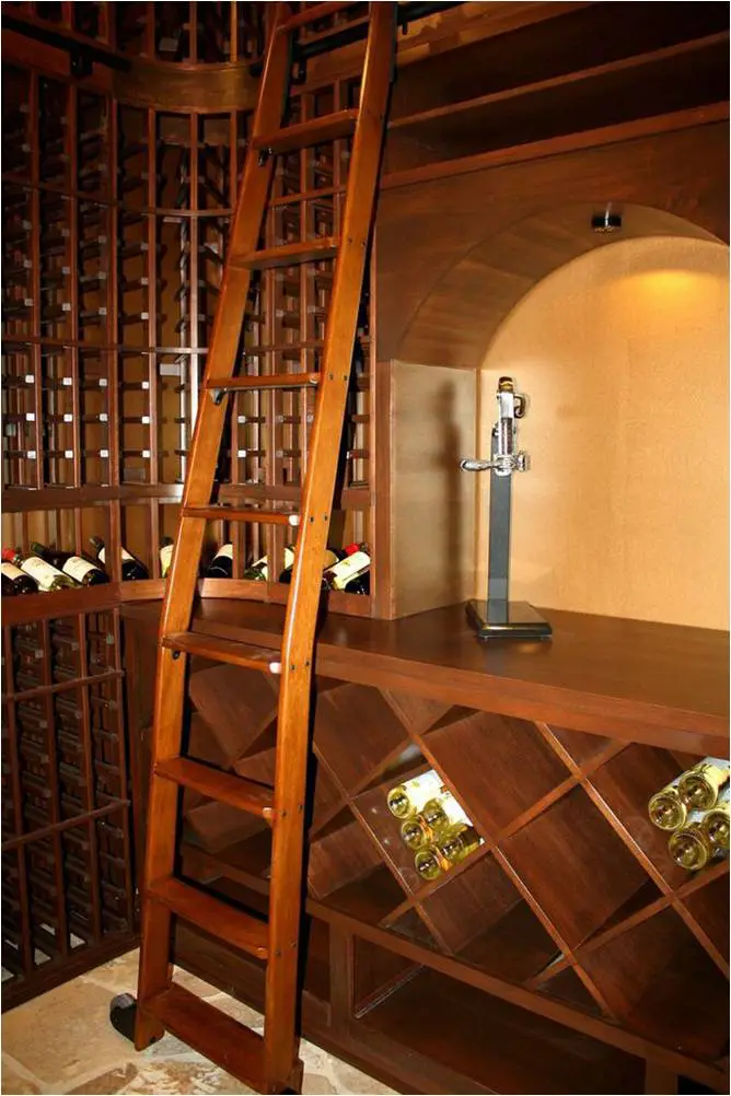 Chevis wine cellar rolling ladder