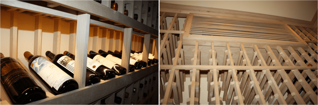 custom wine rack design_Williams Texas wine cellar left wall
