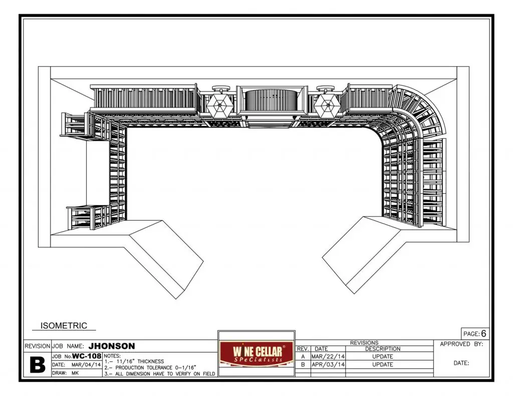 Showcase Project - Design Drawing Kit - Custom Combination Wine Cellar Rack Design - Minnesota Minneapolis