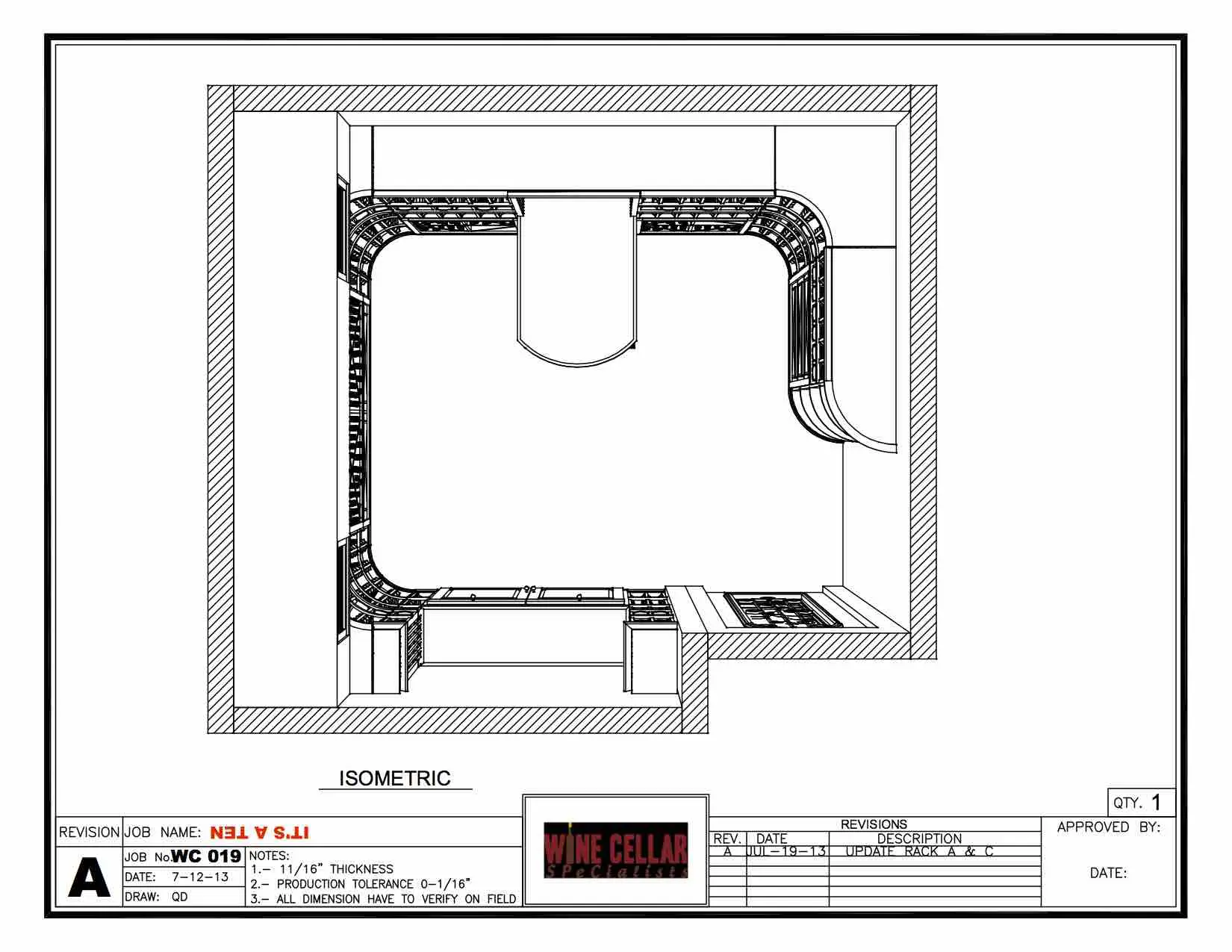 Chicago Basement Wine Cellar Design