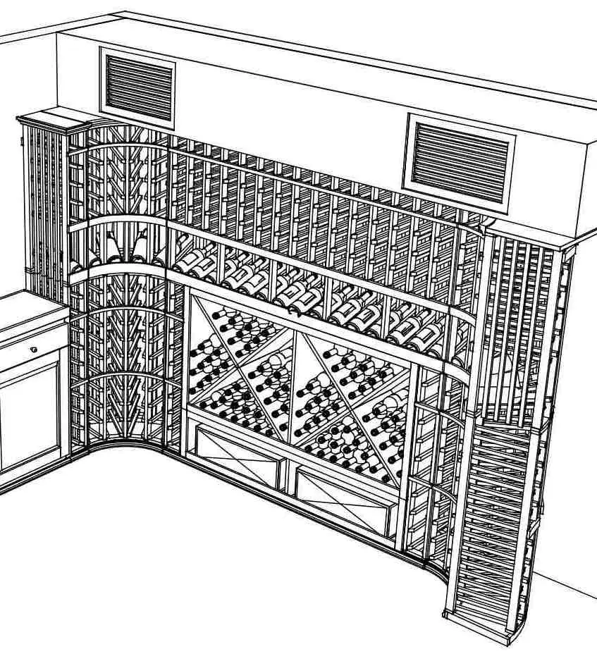 Wine Cooling System Ducts Air Into and Our of the Chicago Basement Wine Cellar