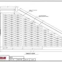 Front View Dallas Custom Wine Display Drawing