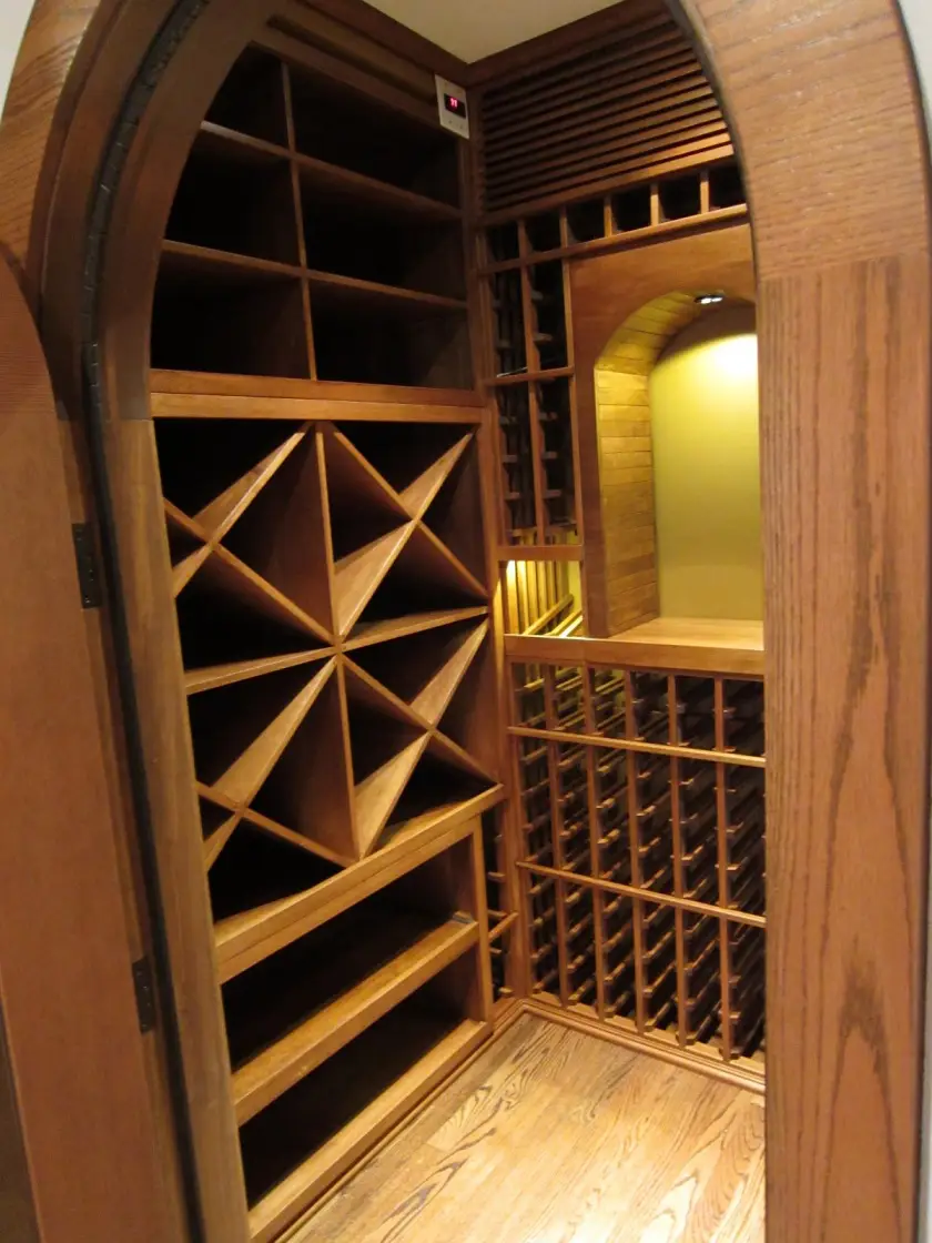 Climate-Controlled Wine Cellar with Wooden Wine Racks