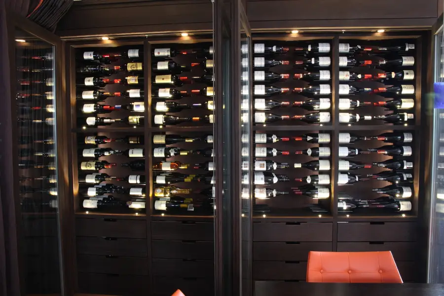 Gravity Series metal wine racks with built in LEDs