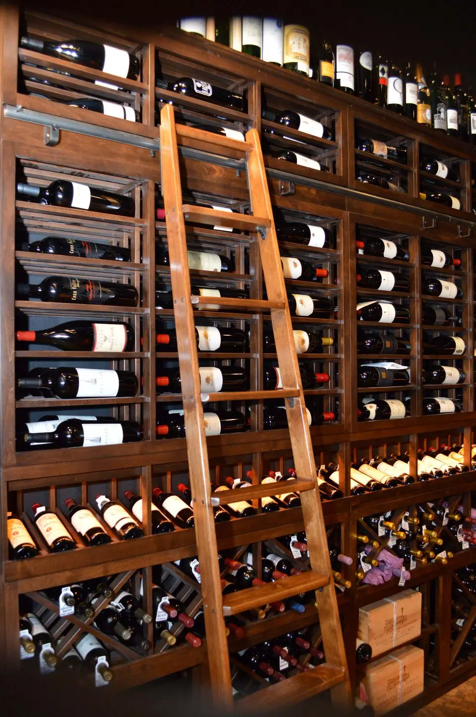 Wine Cellar Ladder Provides Easy Access to the Wines