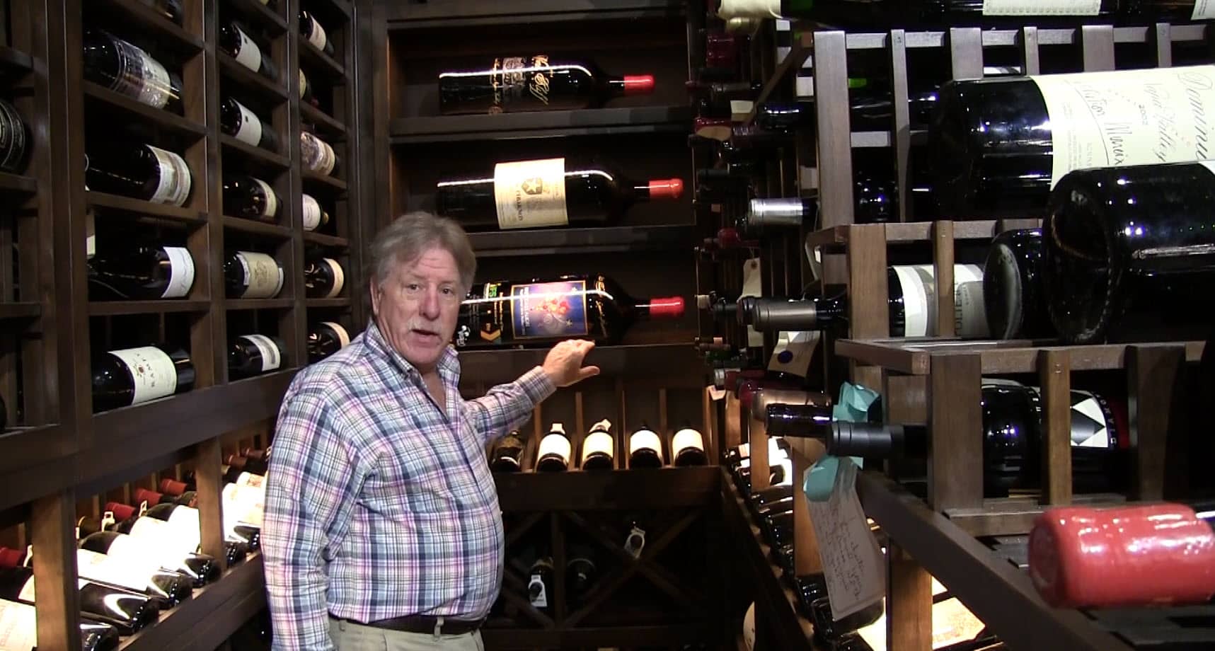 Owner of the Man Cave Custom Home Wine Cellar Naples Florida Wine