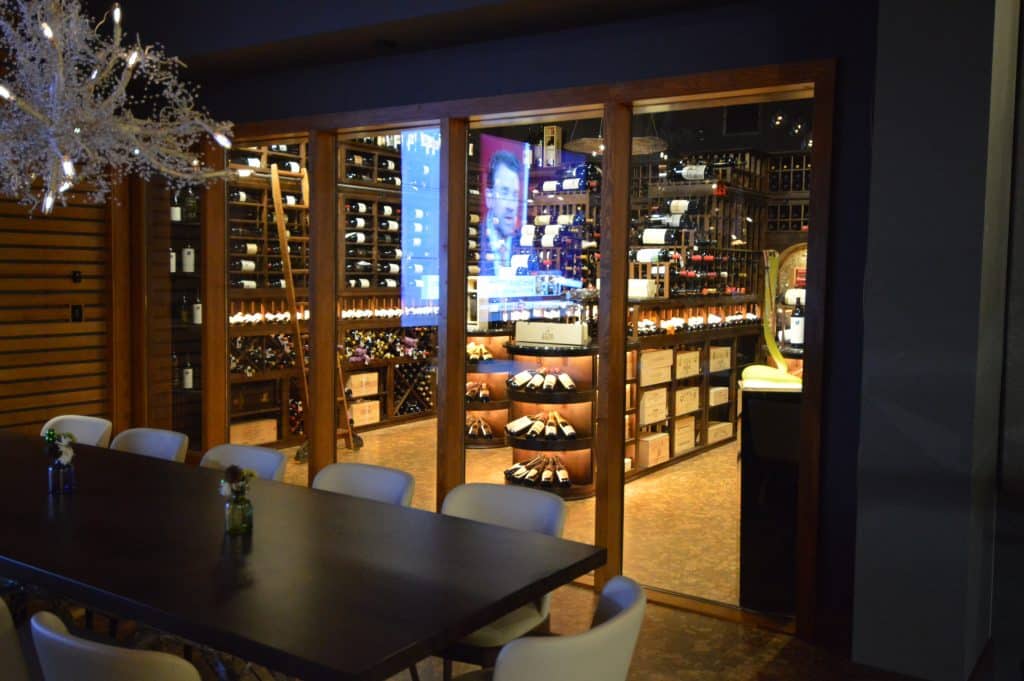 View of the Naples Florida Custom Residential Wine Cellar from the