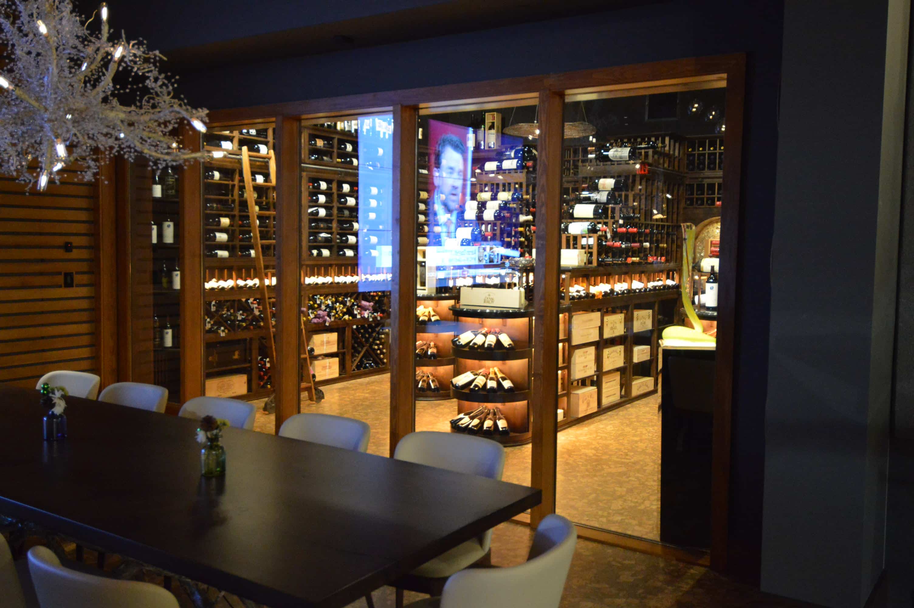 View of the Naples Florida Custom Residential Wine Cellar from the