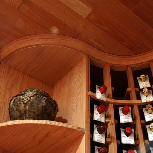 All Heart Redwood Custom Wood Wine Racks Installed in a Dallas Home