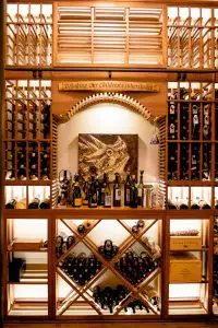 A Stunning Mahogany Wooden Wine Rack North Dallas Residential Wine Room