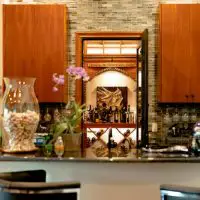 A look into this beautiful wine cellar from the bar area outside.