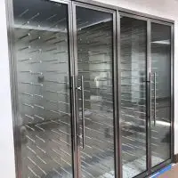 Double Custom Stainless Steel Wine Cellar Doors 