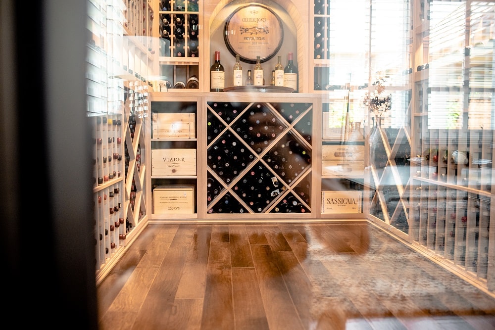 Contemporary Living Room Wine Cellar— A True Expert’s Masterpiece in Dallas