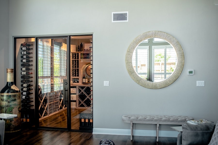 Contemporary Living Room Wine Cellar— A True Expert’s Masterpiece in Dallas