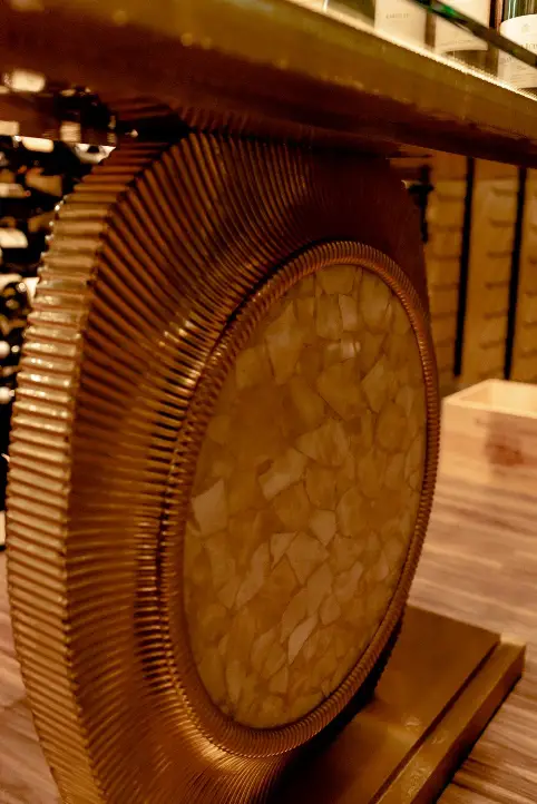 Unique Table Installed Inside the Custom Commercial Wine Room in Downtown Dallas