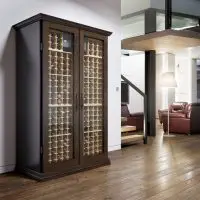 A custom cabinet like this is a beautiful and practical wine storage space and conversation piece.