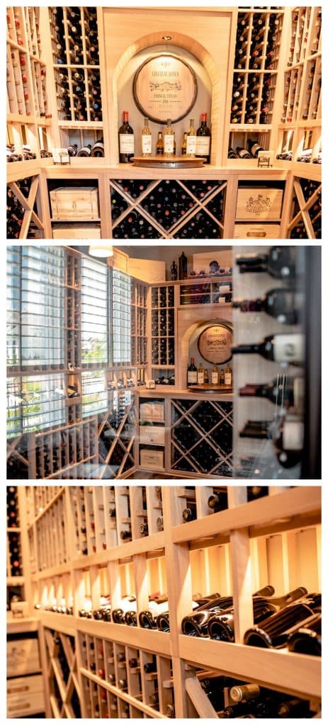 residential home wine racking with transitional design in dallas