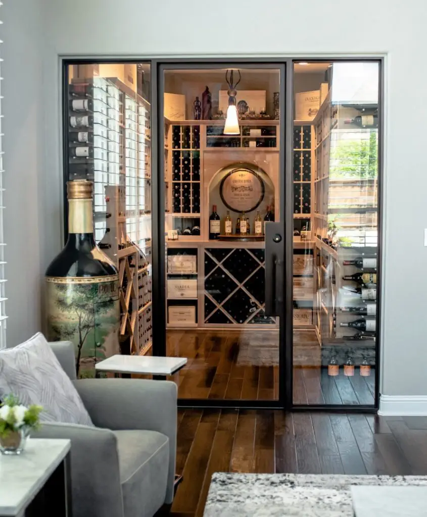 Luxurious Looking Custom Home Wine Cellar Designed by a Master Builder in Texas