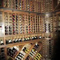 Rolling Ladder Rail, Diamond Bins, Display Row and Individual Bottle Racks New Orleans Wine Rack Design