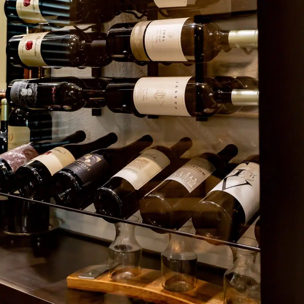 custom modern wine room racks