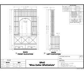 Wine Cellars Atlanta Georgia Back Wall View Drawing