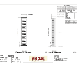 Custom Wine Cellars Chicago Illinois Horizontal Label Forward Racking Drawing
