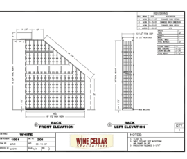 Custom Wine Cellars Chicago Illinois Horizontal Under Stairs Waterfall Racking Drawing
