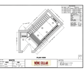 Custom Wine Cellars Chicago Under Stairs Plan Drawing