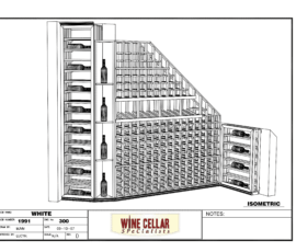 Custom Wine Rooms Chicago Illinois Horizontal Label Forward Shallow Racking Drawing