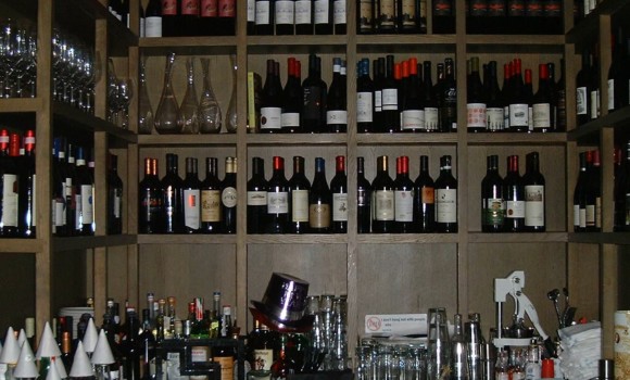 Girl & the Goat Bar Before Custom Wine Racks Installation