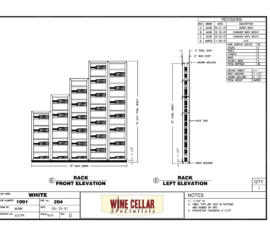 Residential Custom Wine Racks Chicago Horizontal Label Forward Racking Waterfall Drawing
