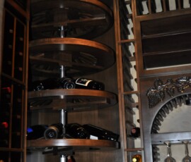 Dallas Fort Worth Custom Wine Cellars - Westlake TX - corner rotating circular wine rack