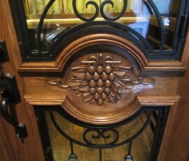 Designing & Building the Lyles Custom Wine Cellar - McKinney Nr Dallas, Texas - Close up of hand carved grapevine design Custom Wine Cellar - McKinney Nr Dallas, Texas - Close up of hand carved grapevine design