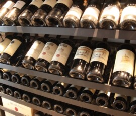 Angled storage on top, flat storage in center above case storage